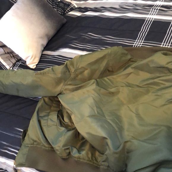 Olive Green Bomber Jacket - Picture 7 of 8